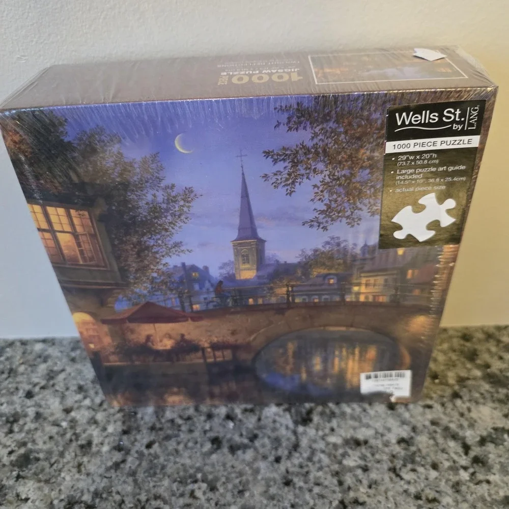 Wells St. By LANG Twilight Reflections 1000 Pc Puzzle City Night Multi Color
